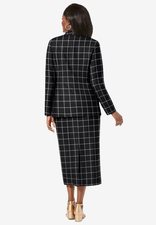 Jessica London 2-piece Stretch Crepe Single-breasted Skirt Suit In Multi