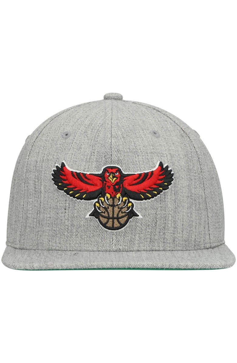 Mitchell & Ness Men's Mitchell & Ness Heathered Gray Atlanta Hawks Hardwood Classics Team 2.0 Snapback Hat, Alternate, color, Heather Gray