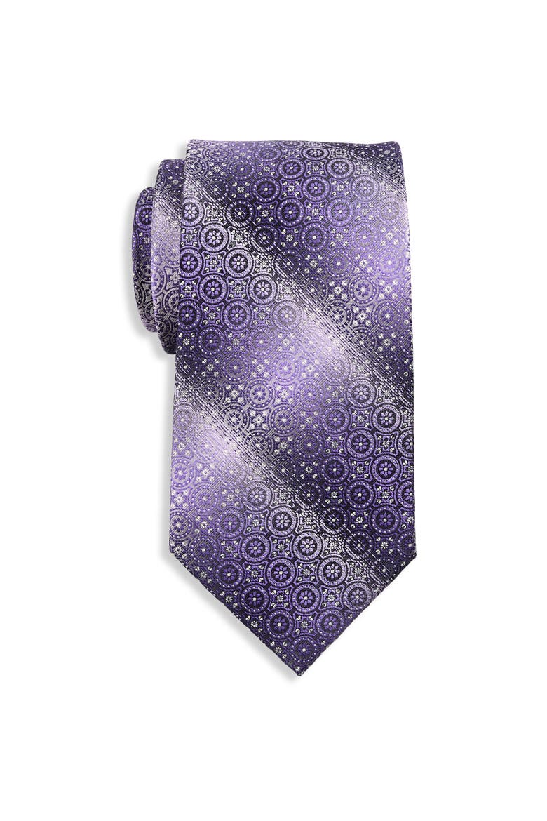 Big & Tall Ombré Medallion Tie, Main, color, PURPLE