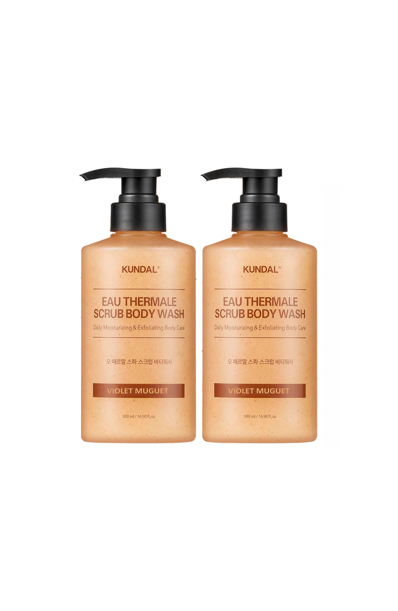 KUNDAL Eau Thermale Scrub Body Wash Cozy Darjeeling 2 Pack, Main, color, Brown