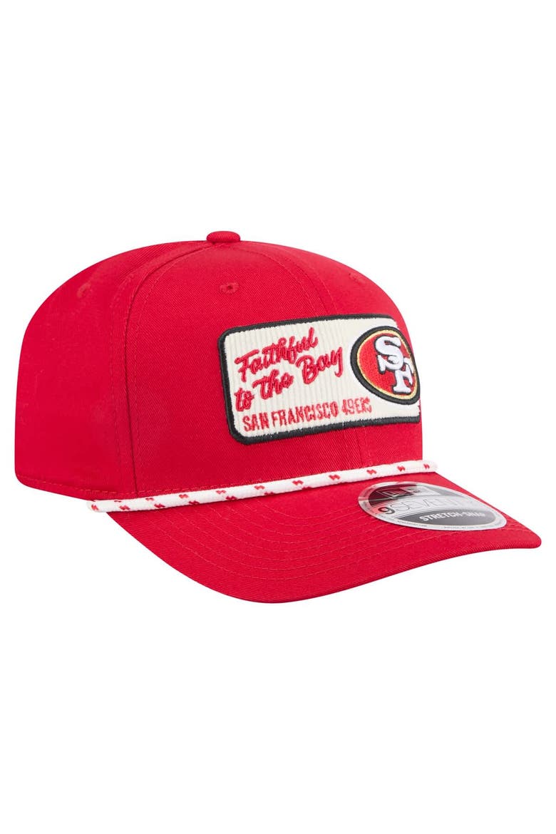 Men's New Era Scarlet San Francisco 49ers Chant 9SEVENTY Stretch-Snap Hat, Alternate, color, Scarlet
