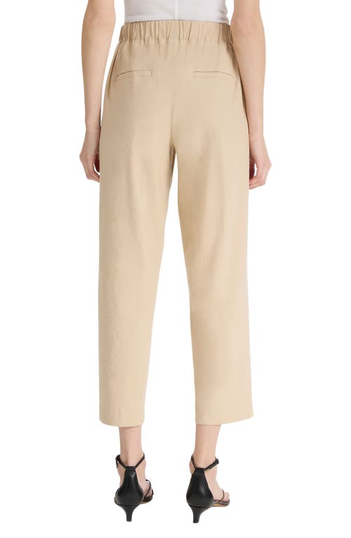 Vince Pintuck Linen Blend Tapered Trousers In Neutral