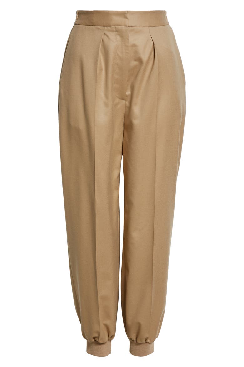 Nicole Pleated Wool Joggers, Alternate, color, LIGHT CAMEL