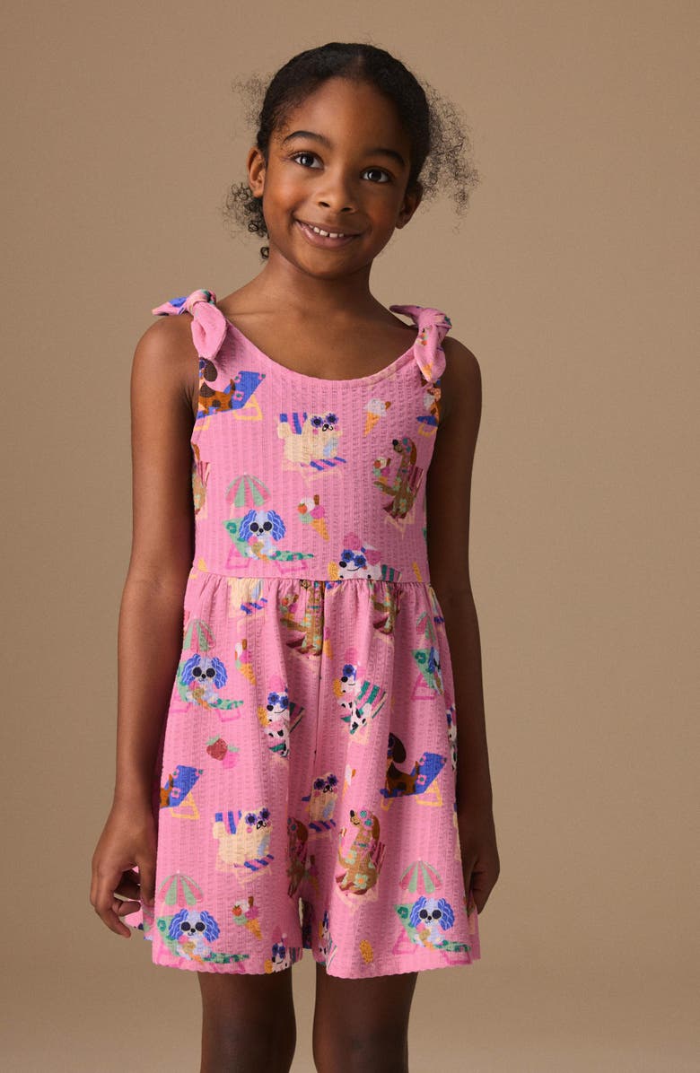 NEXT Kids' Tie Strap Romper, Alternate, color, Pink