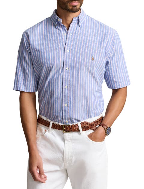 Big & Tall Striped Oxford Sport Shirt