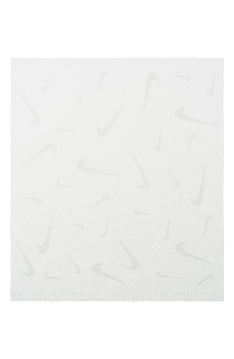 Nike Swoosh Bouclé Throw Blanket, Main, color, Light Bone