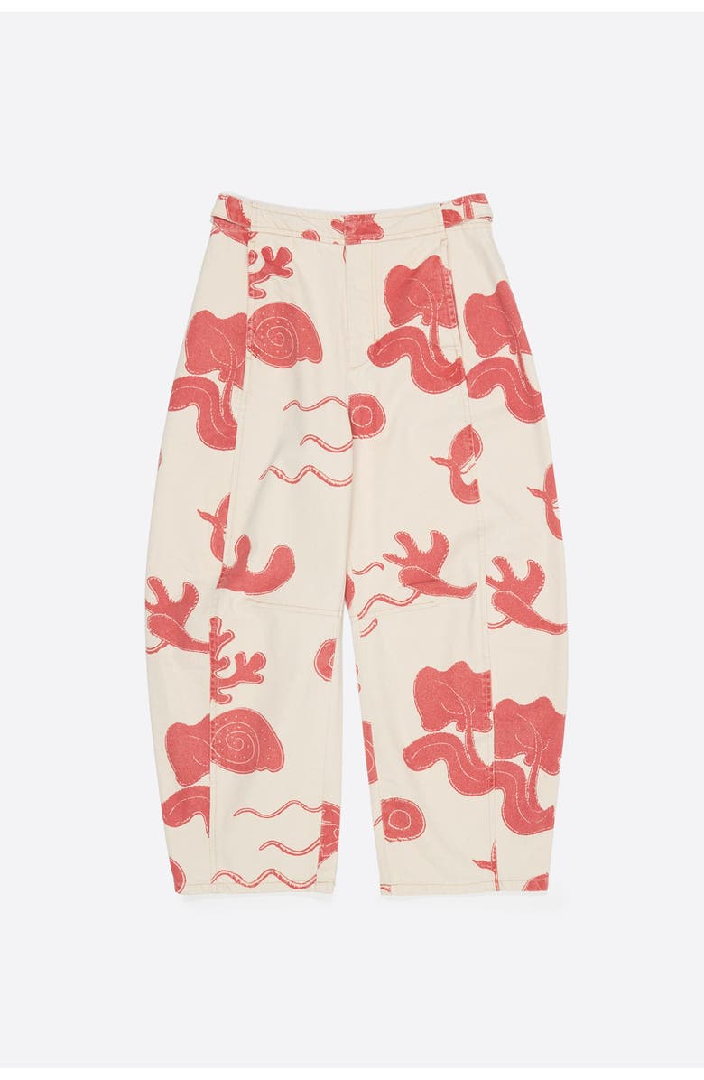 Bimba y Lola Barrel-Leg Cotton Ankle Trousers, Alternate, color, Sand Red