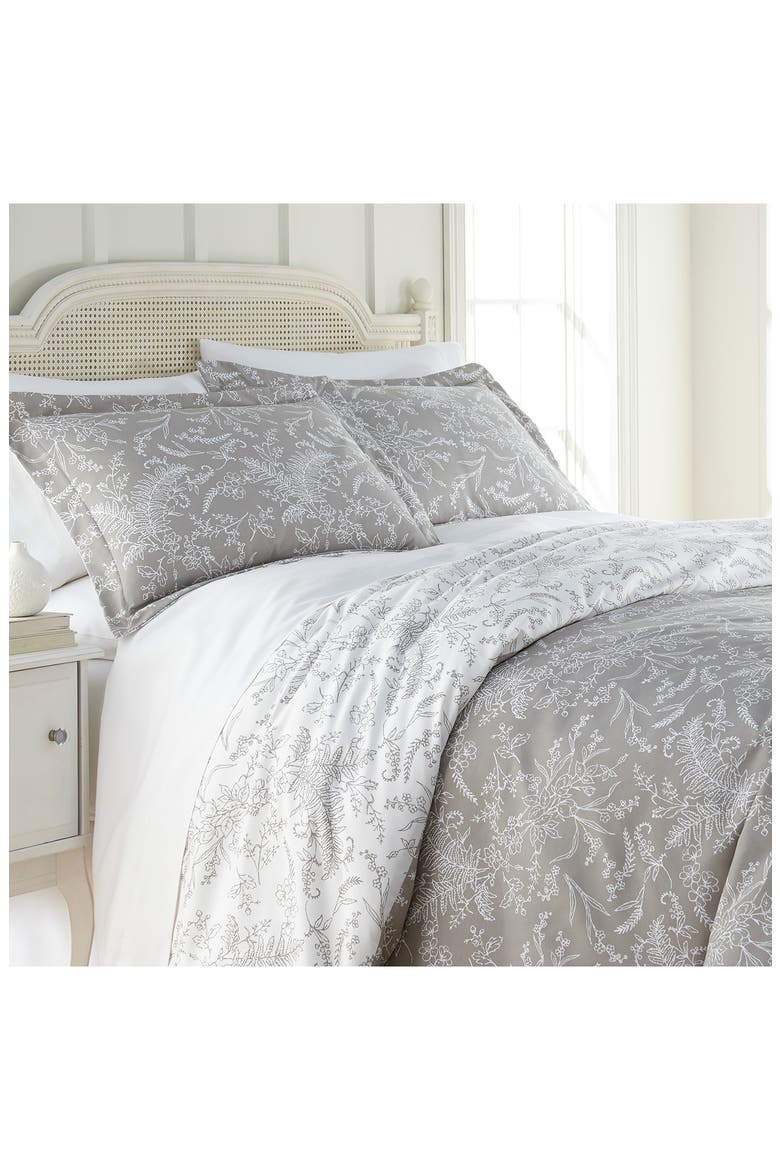 Winter Brush Duvet Set, Alternate, color, STEEL GREY