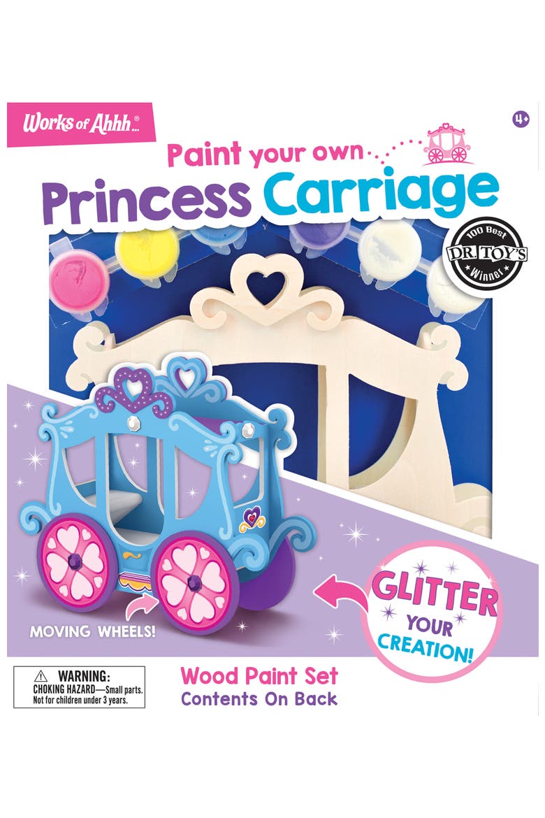 Princess Carriage Wood Craft & Paint Kit, Main, color, Multicolor