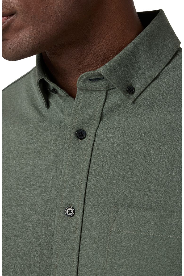 City Flannel Button-Down Shirt, Alternate, color, OLIVE HEATHER