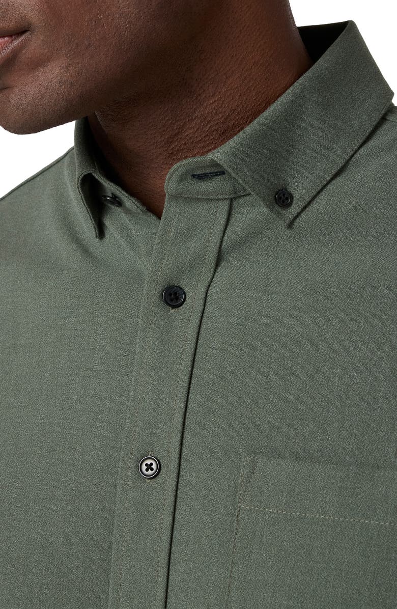 Mizzen+Main City Flannel Button-Down Shirt, Alternate, color, Olive Heather