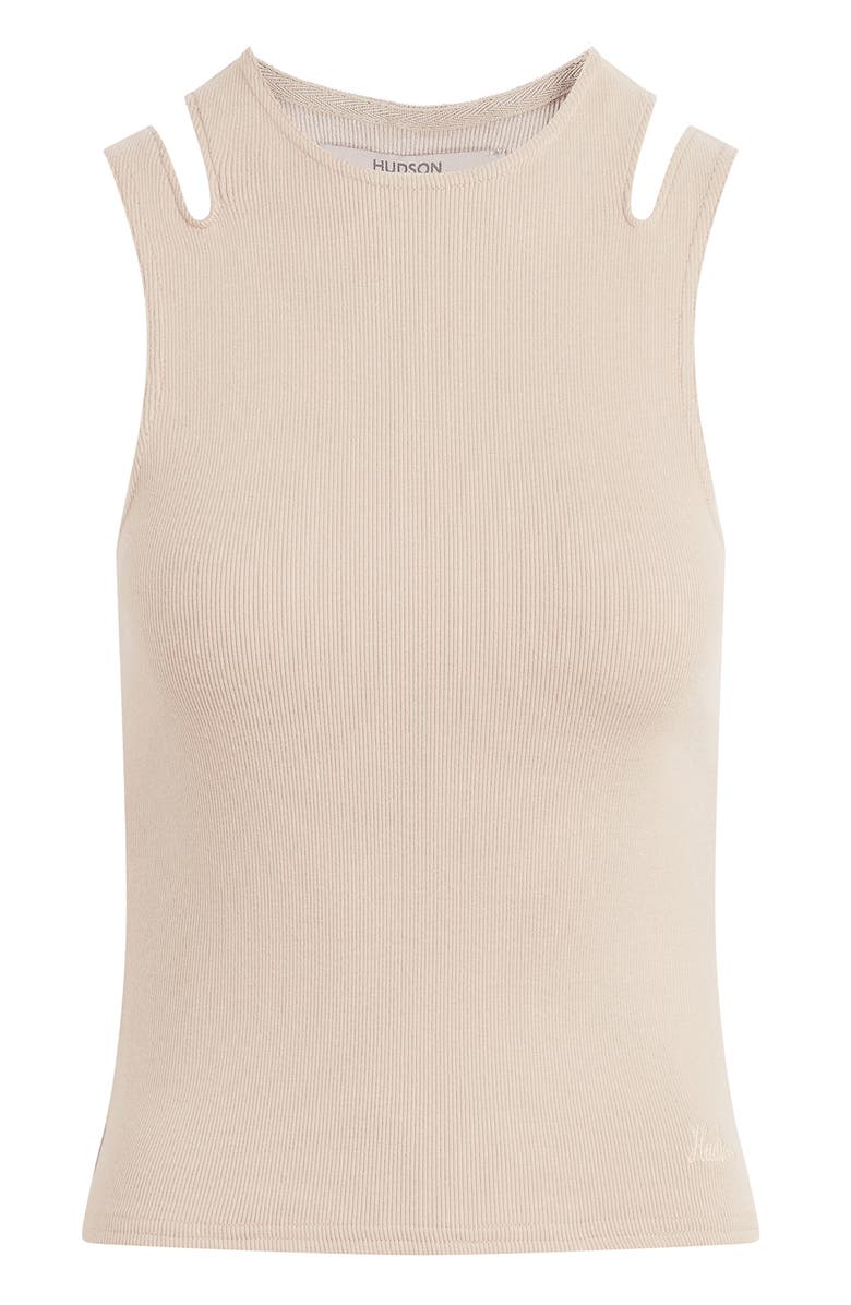 Hudson Jeans High Neck Cut Out Tank, Alternate, color, Camel
