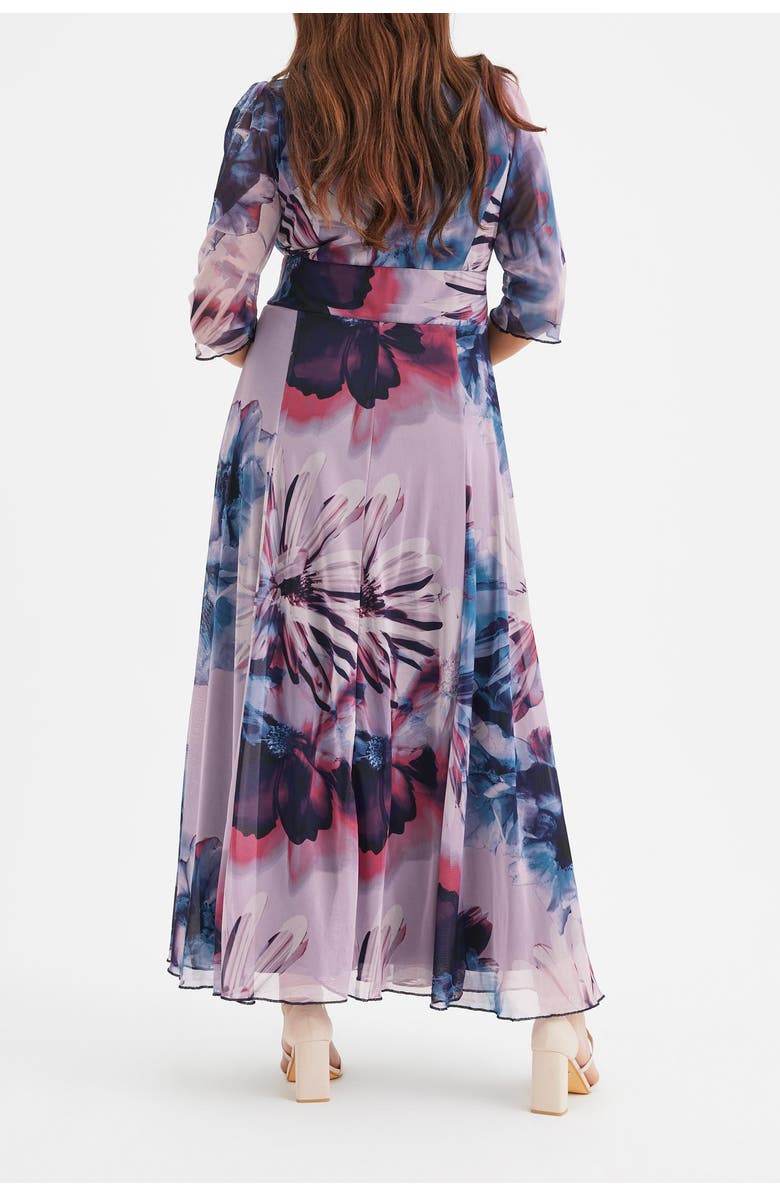 Scarlett & Jo Verity Floral Print Maxi Gown, Alternate, color, Indigo Rose