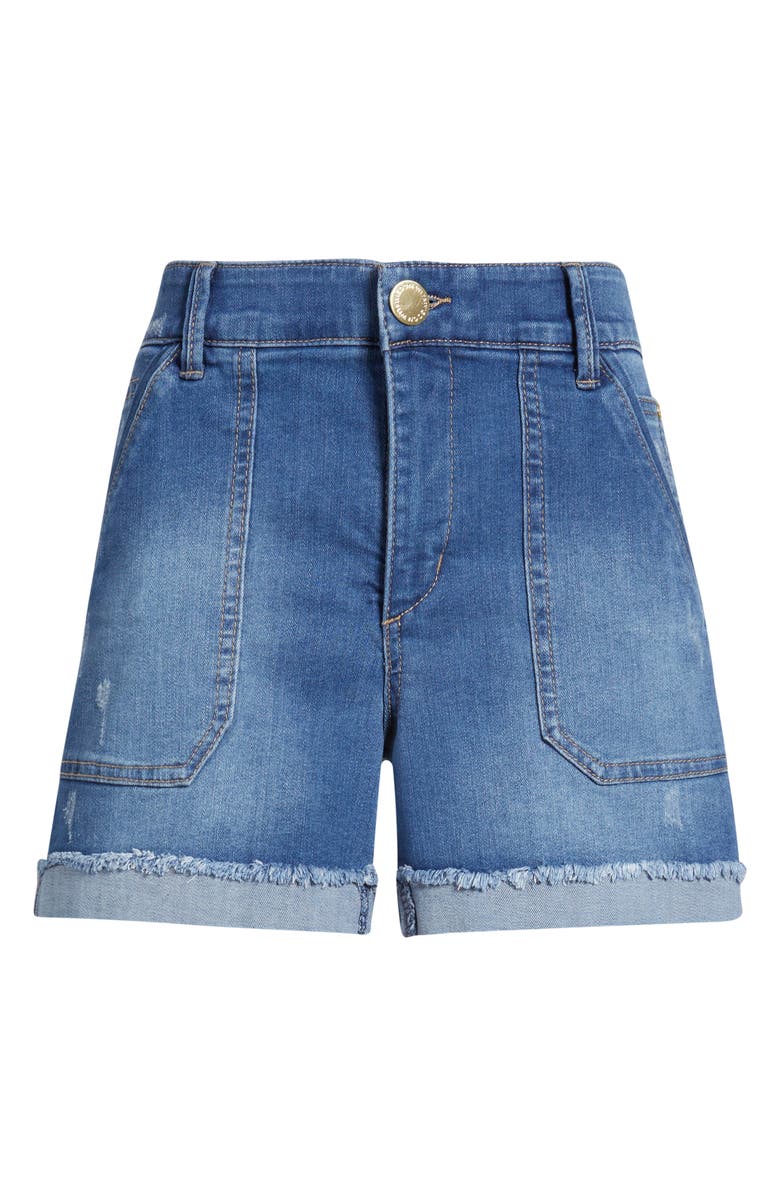 Wit & Wisdom 'Ab'Solution Patch Pocket High Waist Denim Shorts, Alternate, color, Medium Blue Vintage