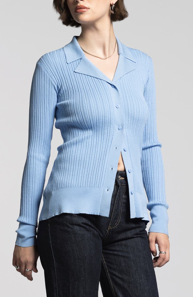WEEKEND LOS ANGELES Allison Rib Button-Up Top, Alternate, color, Bright Blue