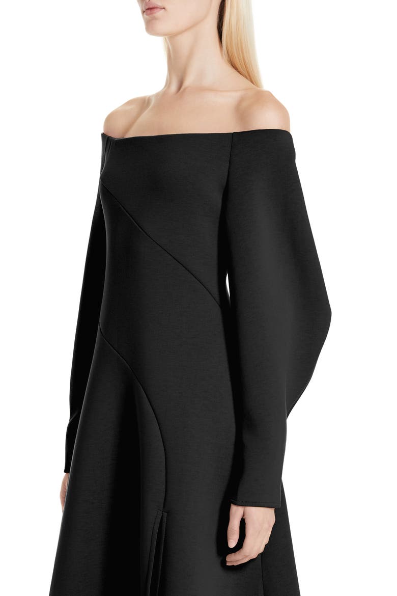 Off the Shoulder Dress, Alternate, color, BLACK