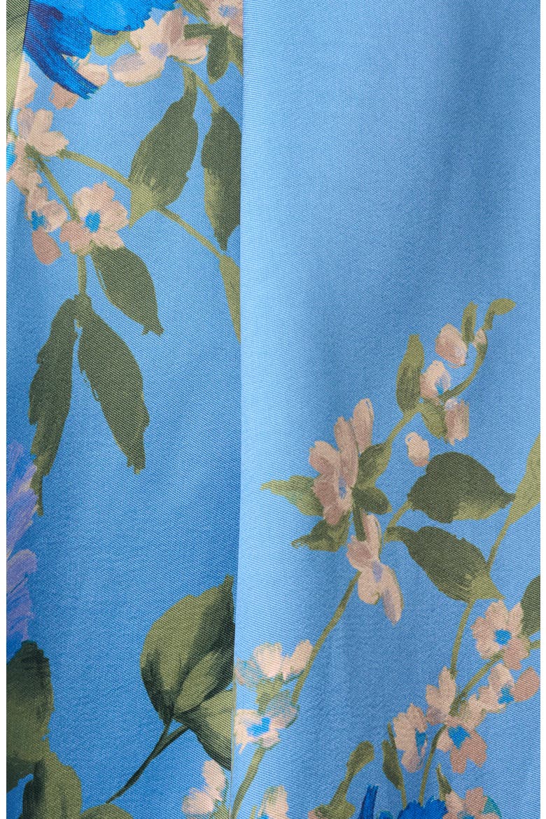 Sleeveless Mikado Fit & Flare Midi Dress, Alternate, color, BLUE MULTI