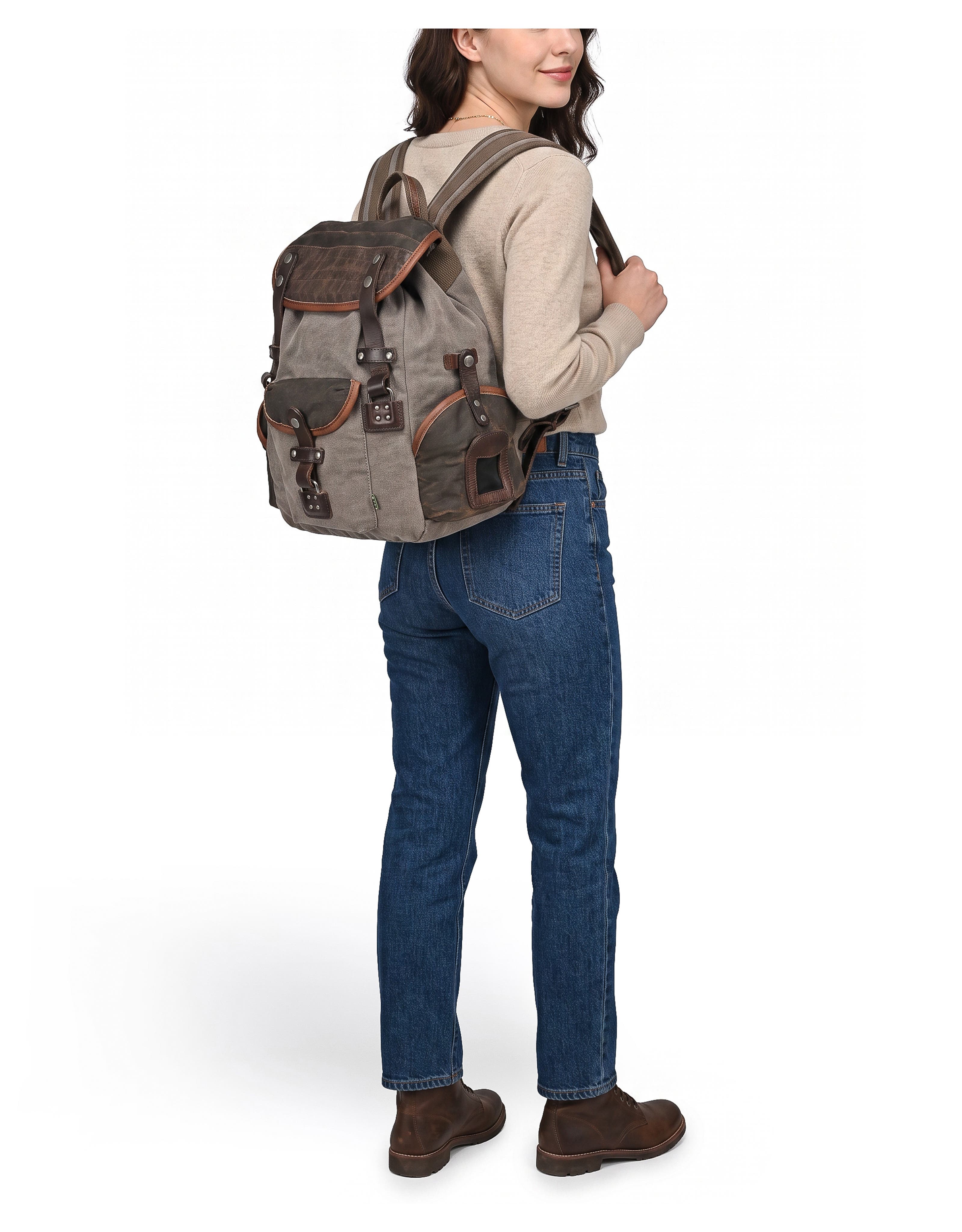 TSD Brand Tapa Two Tone Canvas Drawstring Backpack | Nordstrom