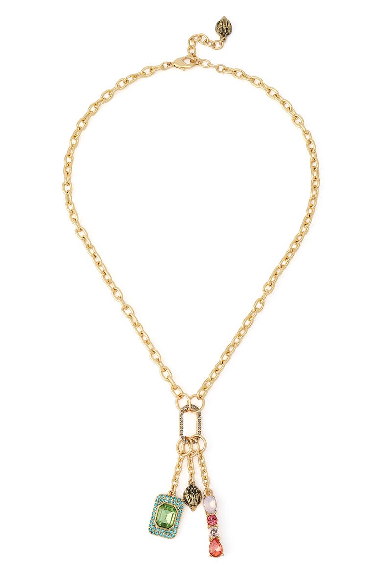 Stone Eagle Charm Necklace, Alternate, color, GOLD MULTI