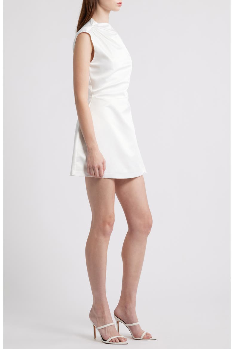 The Ultimate Muse Cap Sleeve Satin Minidress, Alternate, color, WHITE