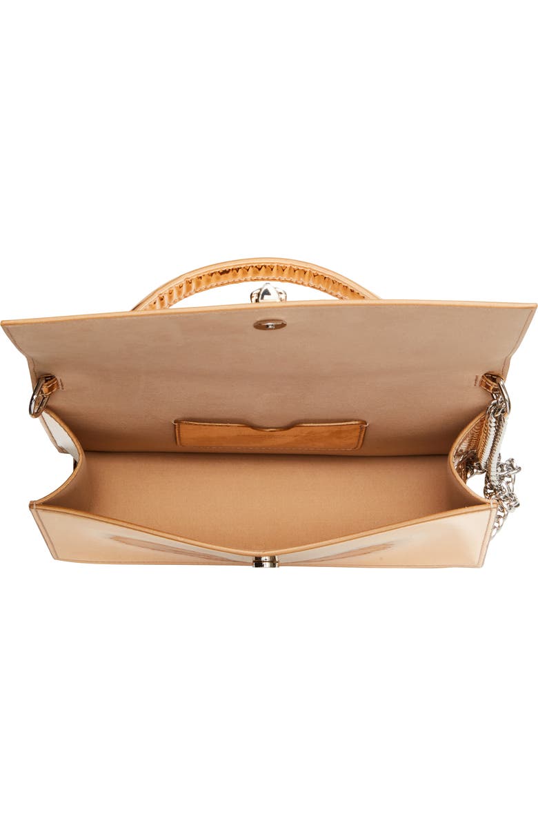 McQueen Medium Skull Metallic Faux Leather Handbag, Alternate, color,