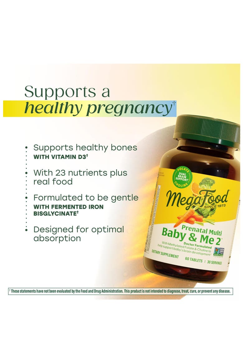 Baby & Me 2 Prenatal Multivitamin for Women with Choline, Methyl Folate, Vegetarian, 120 Tablets, Alternate, color, None