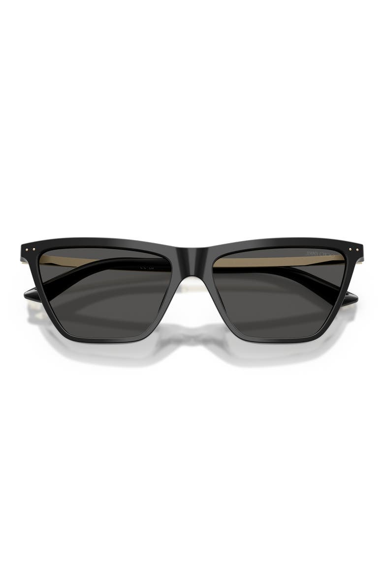 56mm Cat Eye Sunglasses, Alternate, color, BLACK / DARK GREY