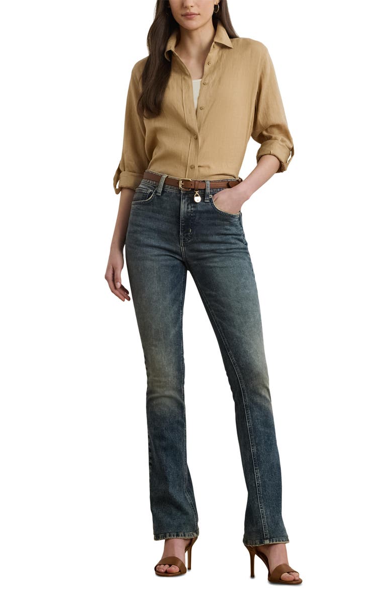 Lauren Ralph Lauren Karrie Linen Button-Up Shirt, Alternate, color, Birch Beige