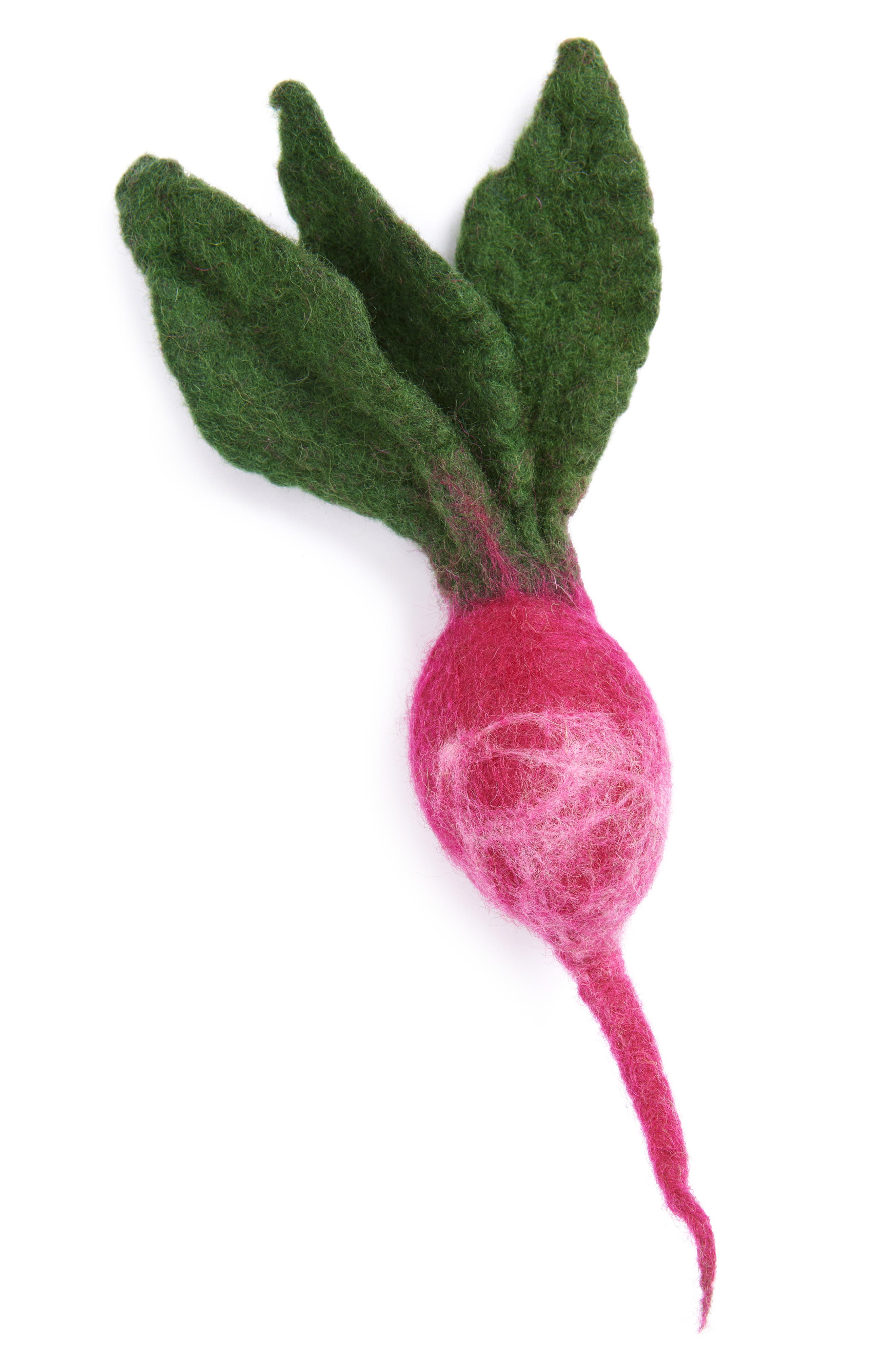 MODERNBEAST Felted Wool Turnip Pet Toy in Red 