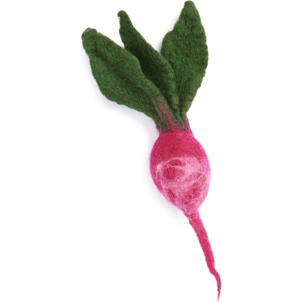 MODERNBEAST Felted Wool Turnip Pet Toy in Red  product
