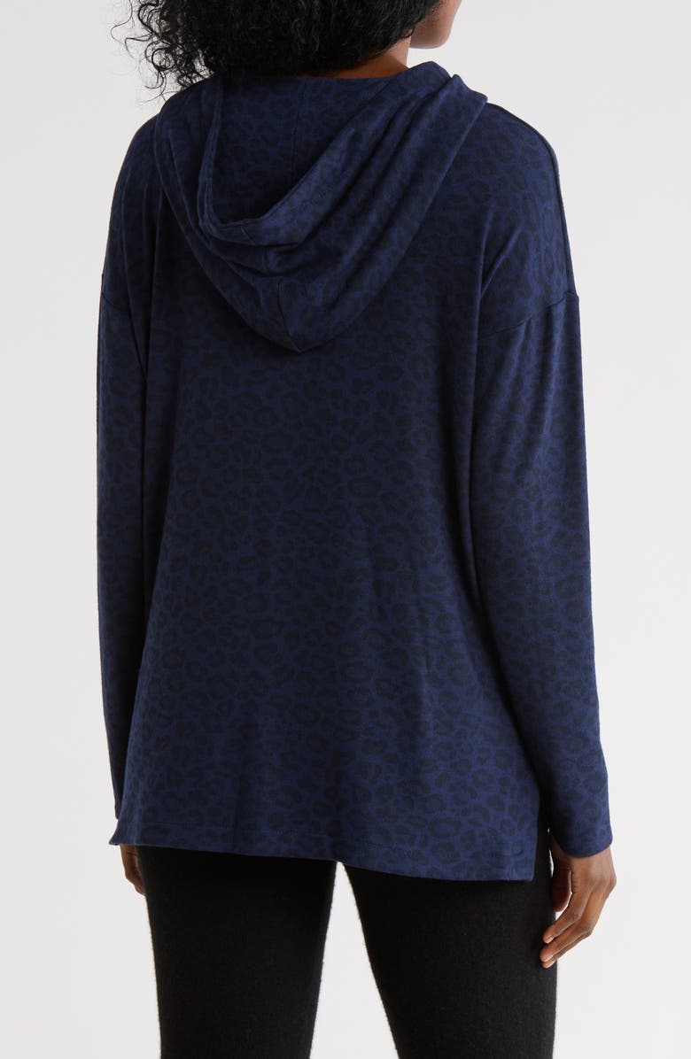 matty m. High-Low Hem Hoodie, Alternate, color, Navy