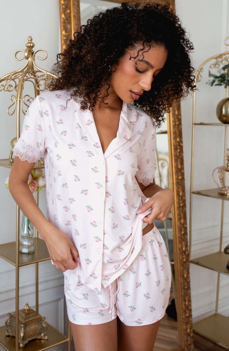 In Bloom by Jonquil Sevilla Shortie Pajamas, Alternate, color, Quartz Pink