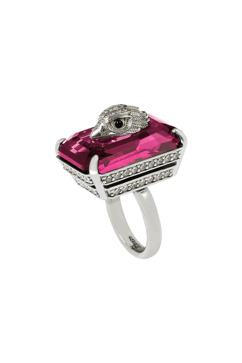 Emerald Cut Cocktail Ring, Alternate, color, FUCHSIA