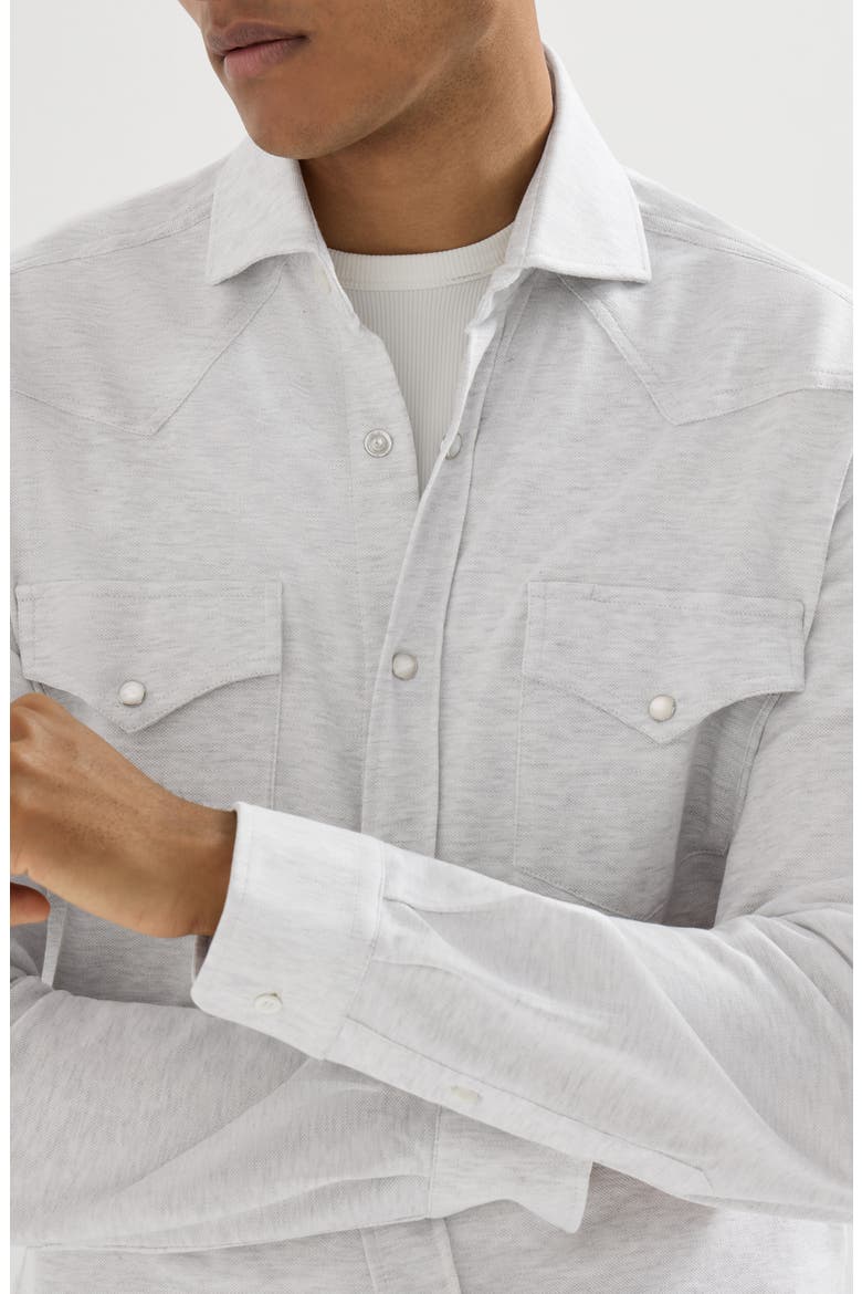 Easy-fit shirt with shoulder yoke, Alternate, color, Pebble