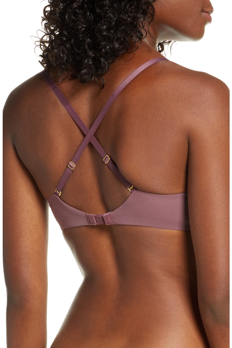 Shea Mesh Trimmed T-Shirt Bra, Alternate, color, MANOR PURPLE