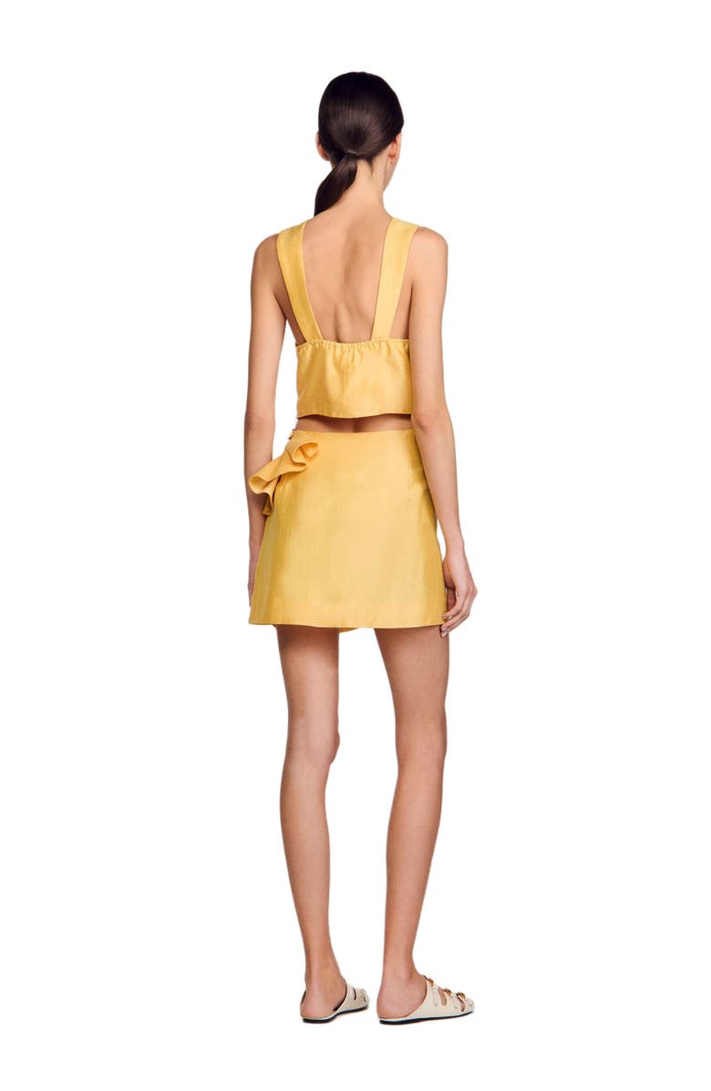 SANDRO Short skirt with ruffled detail, Alternate, color,