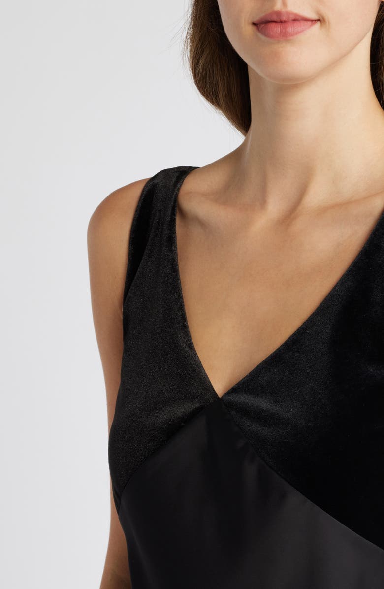 Sam Edelman Satin & Velvet Maxi Dress, Alternate, color, 