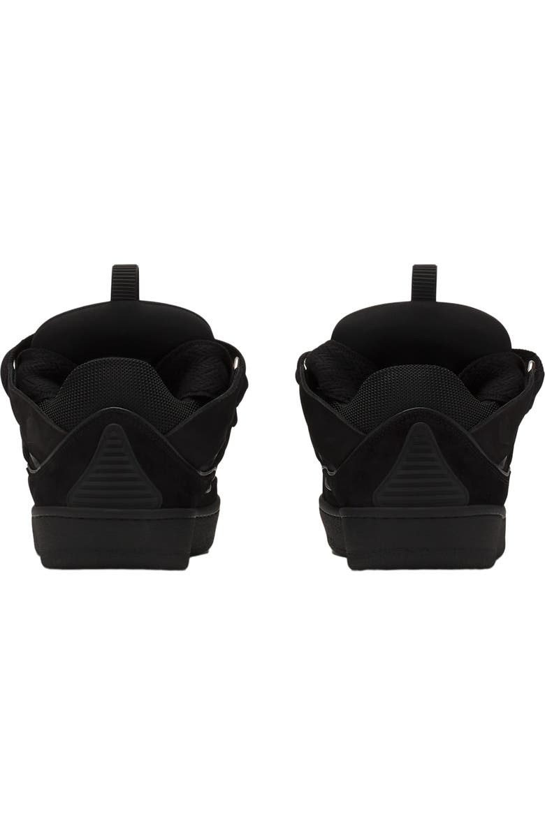 Lanvin Curb Leather Sneakers, Alternate, color, Black-Black