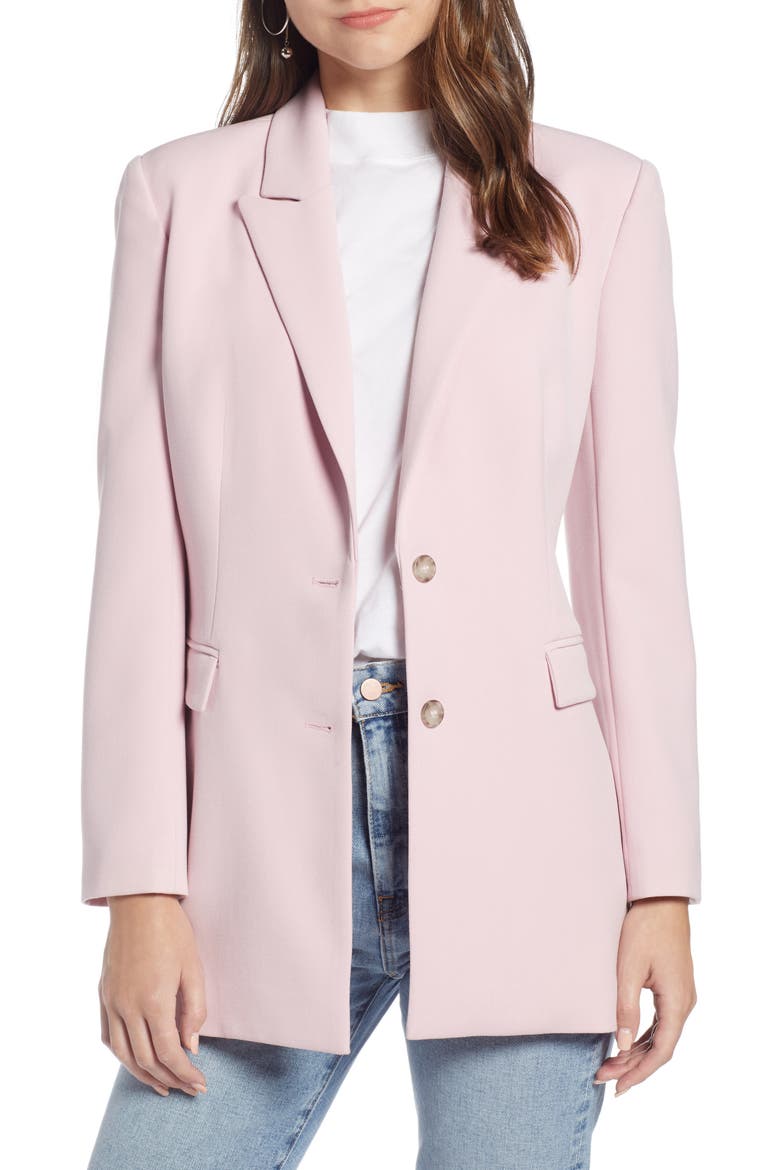 Slouchy Narrow Lapel Blazer (Nordstrom Exclusive), Main, color, PINK CARNATION
