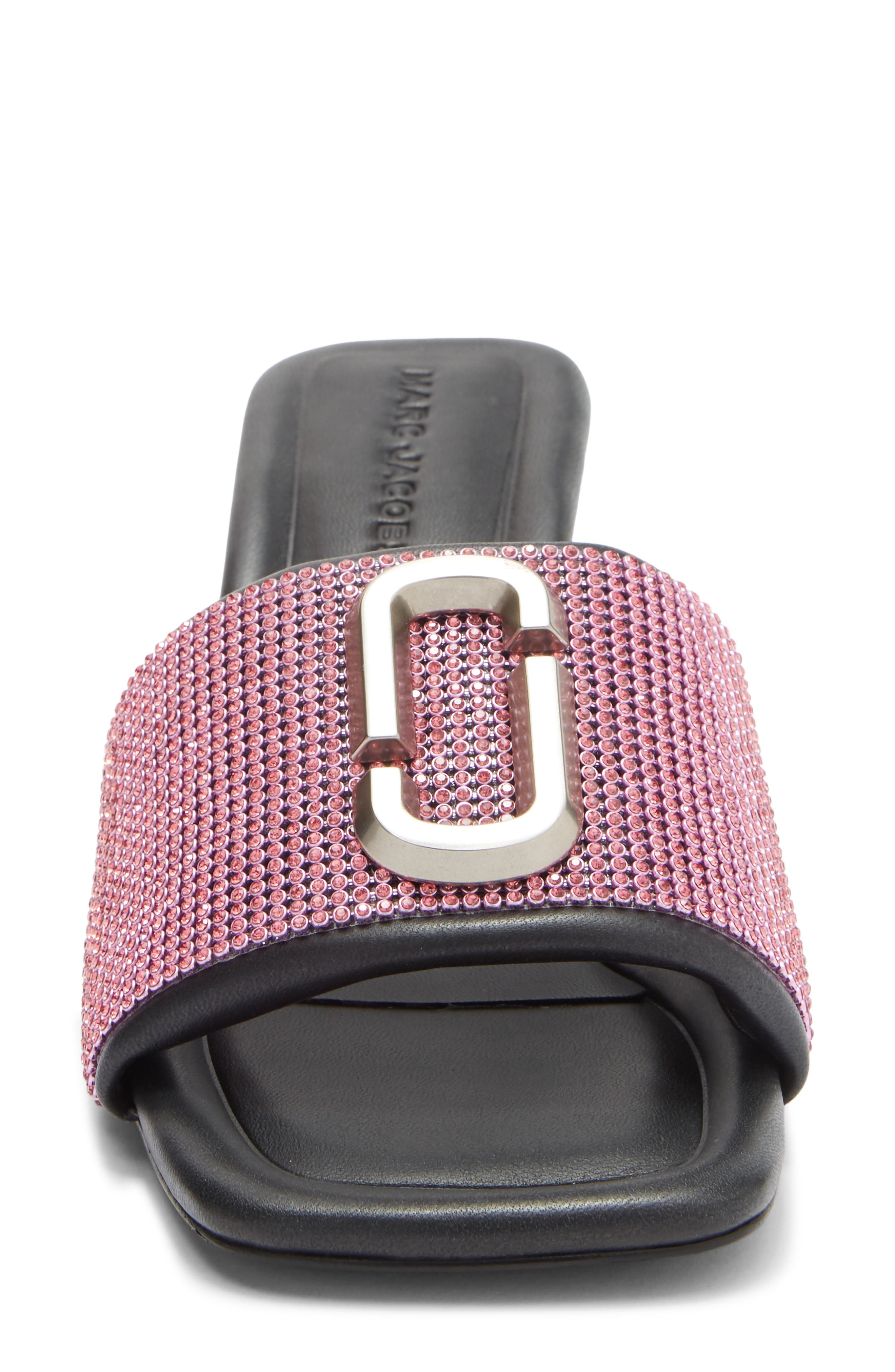 Marc Jacobs The 'J' Slide Sandal, Alternate, color, Black/ Petal Pink