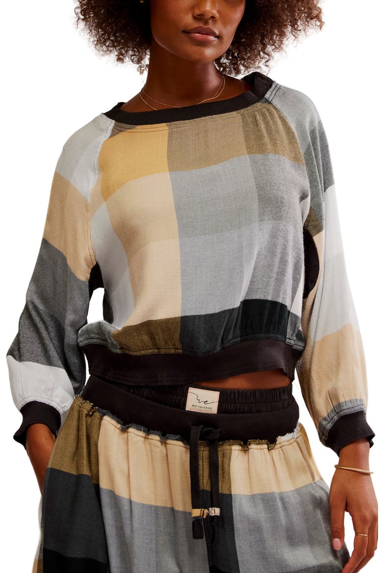 Sugar Cookie Flannel Pajama Sweatshirt, Main, color, NEUTRAL COMBO