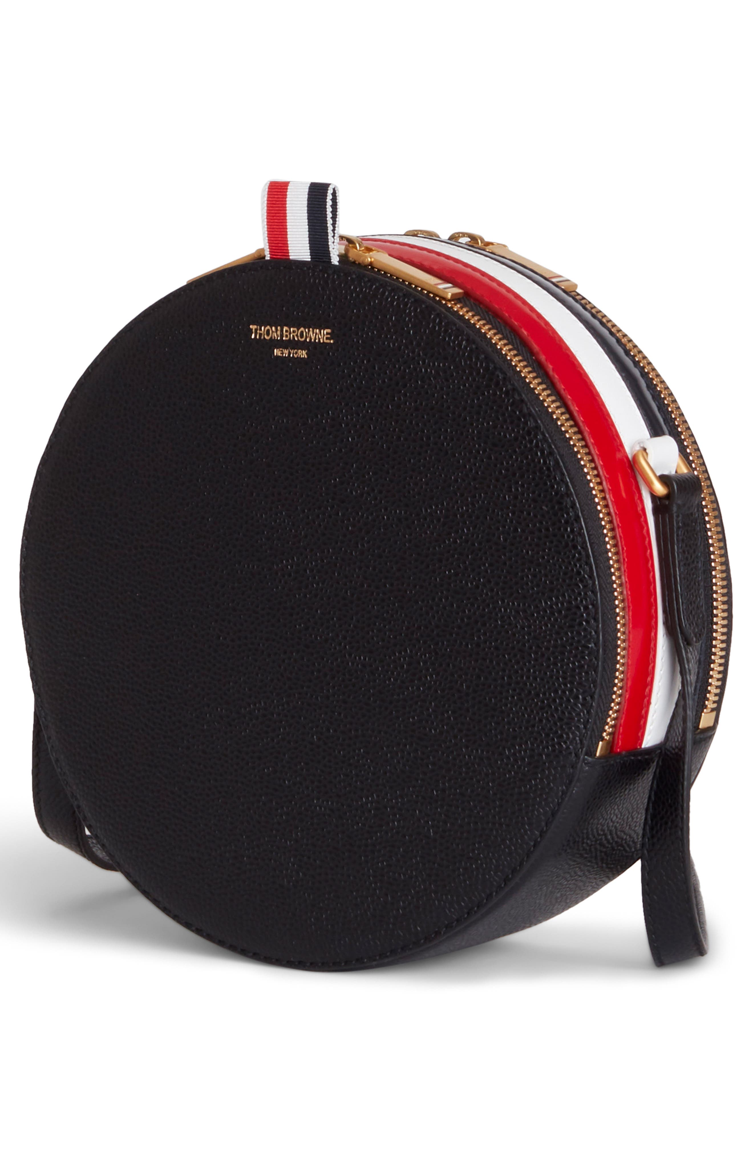 Thom Browne Hat Box Jr. Leather Crossbody Bag, Alternate, color, 