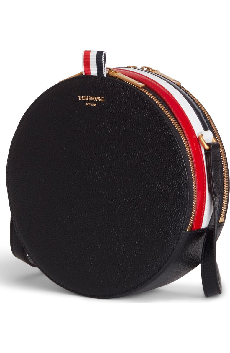 Thom Browne Hat Box Jr. Leather Crossbody Bag, Alternate, color,