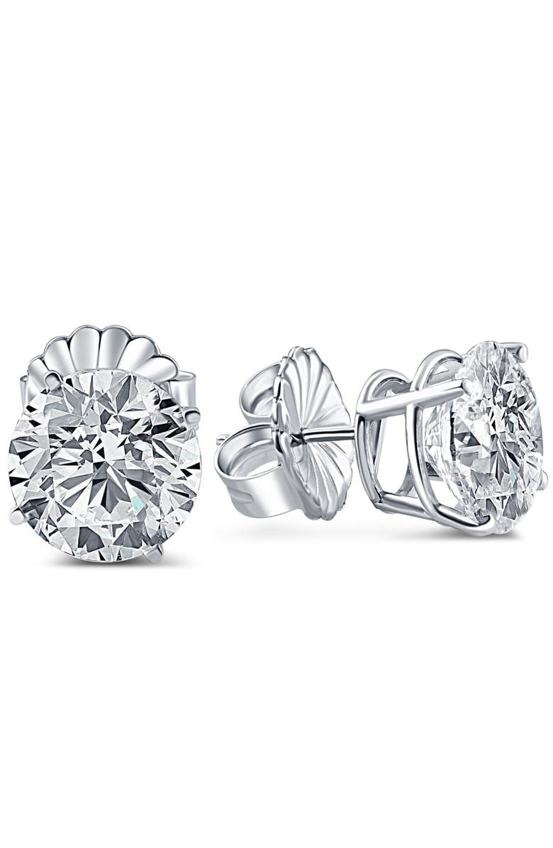 Bliss Diamond Certified 6.00CT Round Diamond Studs 14k Gold Lab Grown, Alternate, color, 14K White Gold