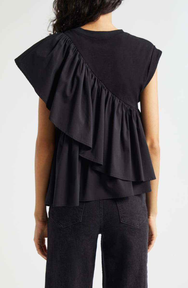 Cinq à Sept Micki Woven Ruffle Layer T-Shirt, Alternate, color, 