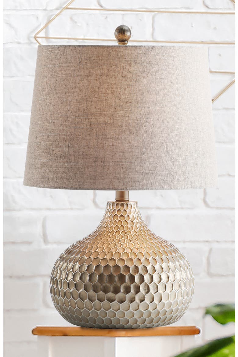 Bates Honeycomb LED Table Lamp, Alternate, color, Antique Brown
