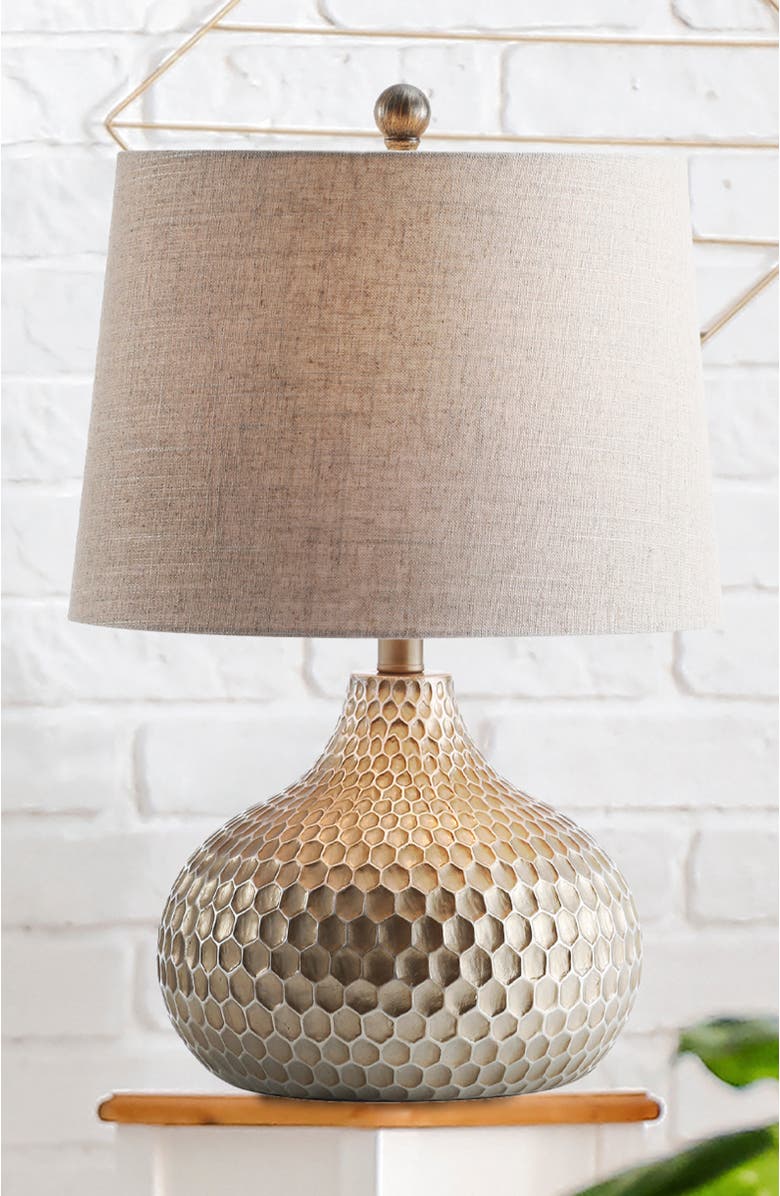 JONATHAN Y Bates Honeycomb LED Table Lamp, Alternate, color, Antique Brown