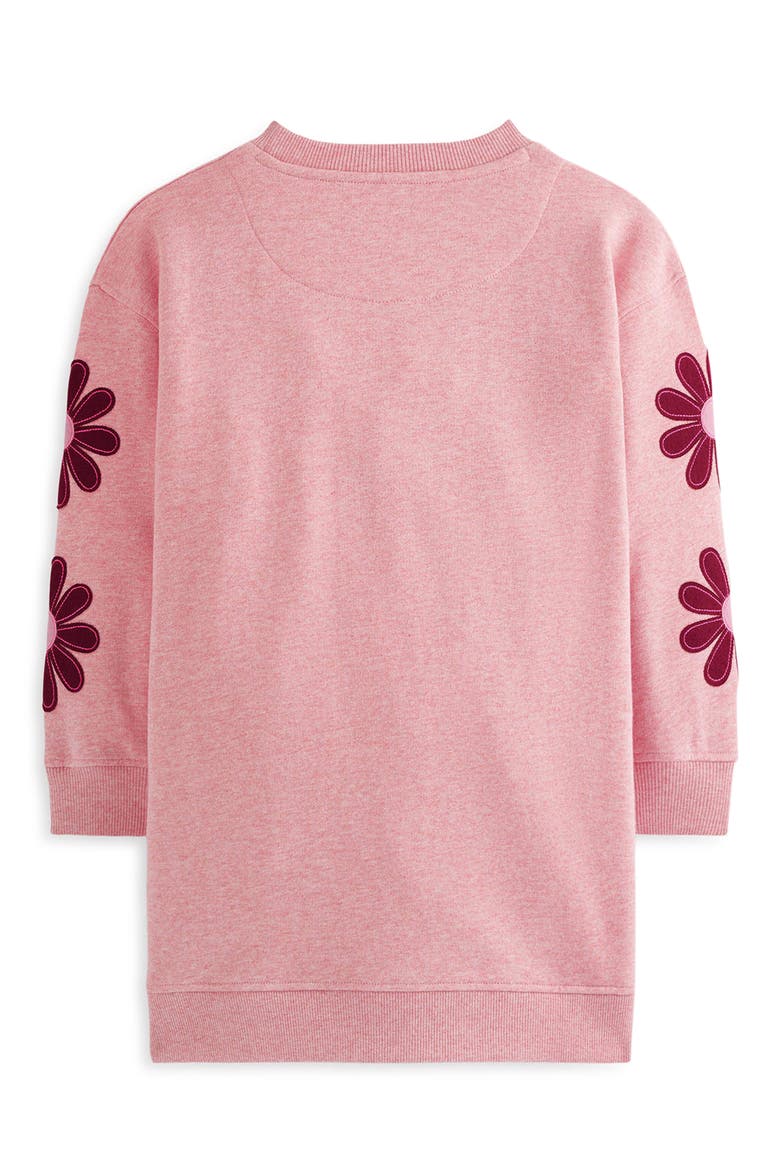 Kids' Relaxed Sweatshirt Dress, Alternate, color, PINK FLOWER EMBROIDERY