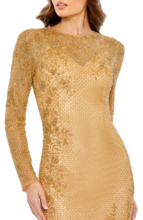 MAC DUGGAL MAC DUGGAL LONG SLEEVE EMBELLISHED EVENING GOWN