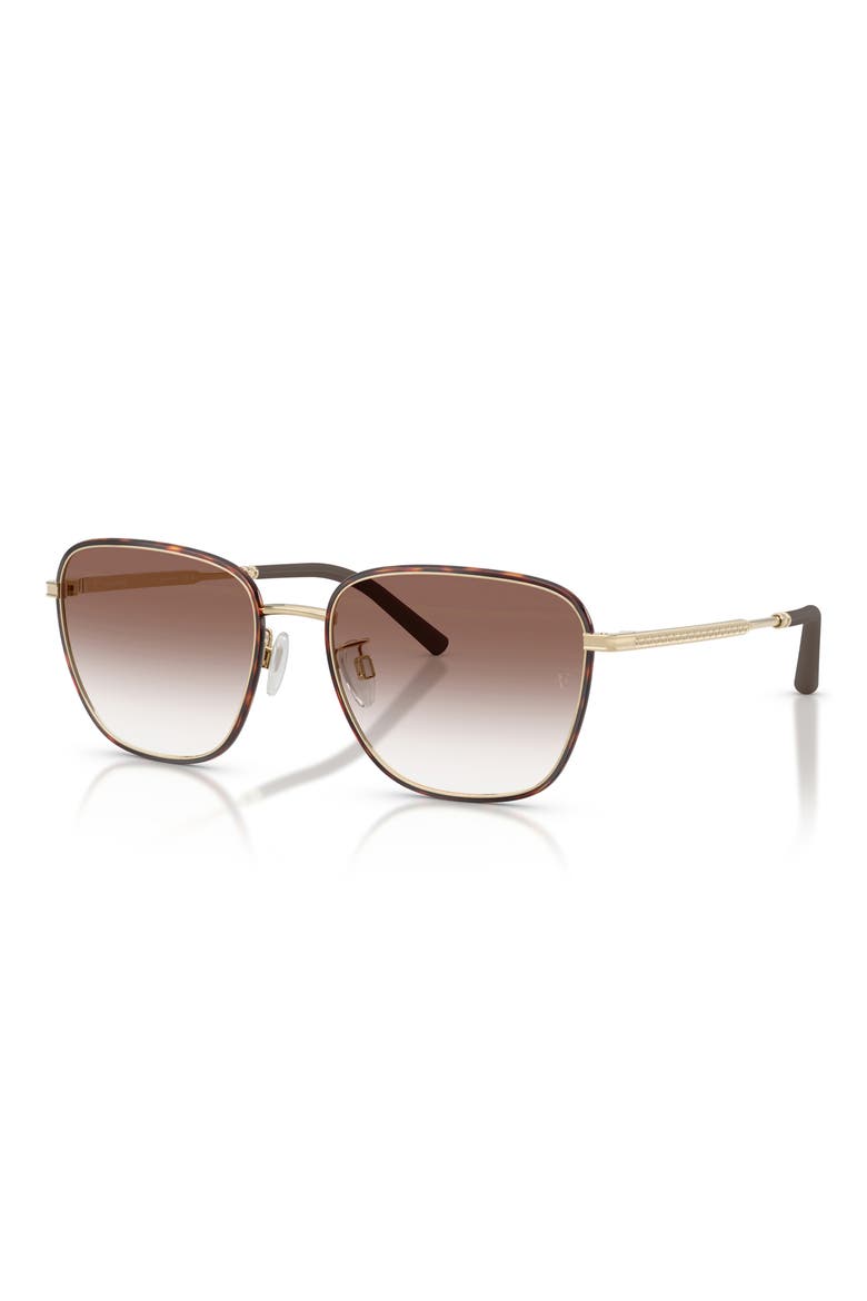57mm Roger Federer R-18 Square Sunglasses, Alternate, color, DARK MAHOGANY / BRUSHED GOLD